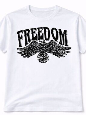 Freedom Eagle Graphic T Shirt Trendy Boutique Style Tee Mens White